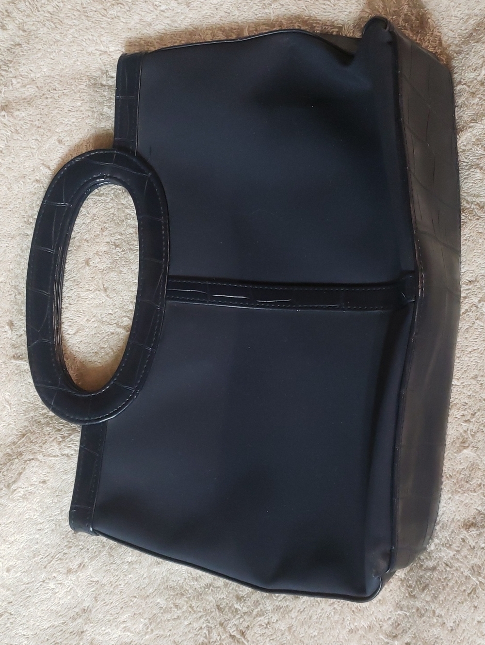 Vintage Estee Lauder Deep Navy Cosmetic Tote with Oval Handles